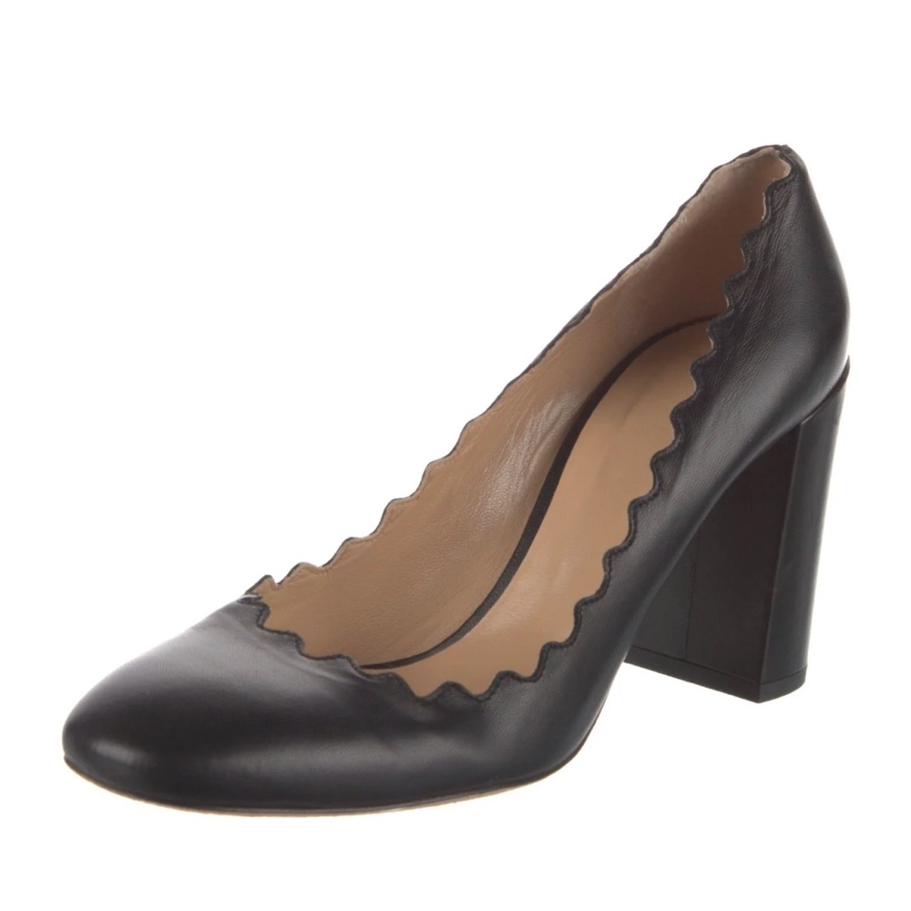 Chloe Lauren Black Leather Pumps size 38.5